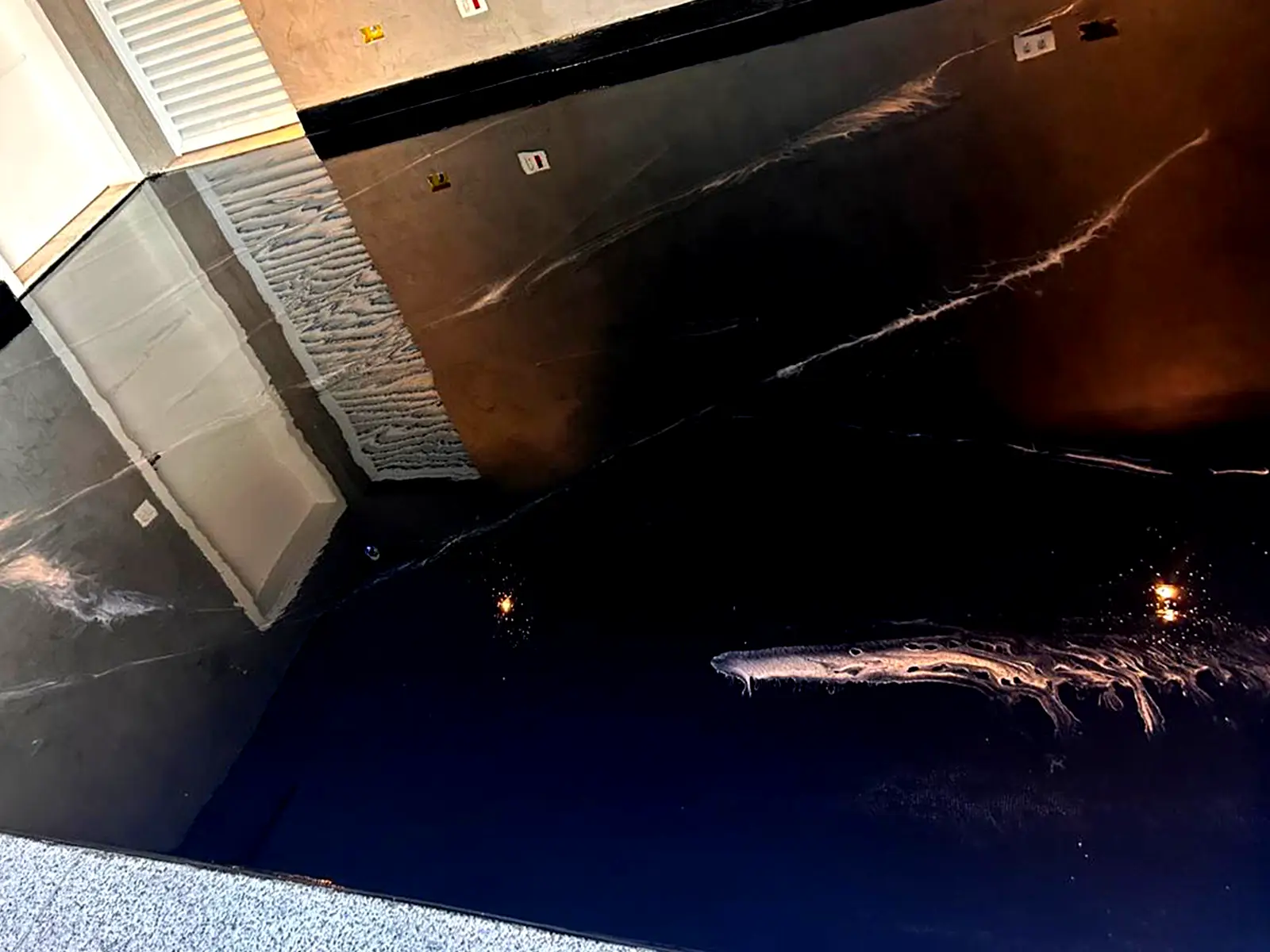 Piso Epóxi Preto Garagem Alphaville