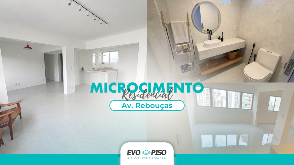 Microcimento Residêncial em Bancada, piso e parede de Apartamento
